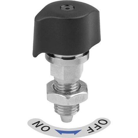 KIPP Arretierbolzen mit konischem Arretierstift Rastnut Kontermutter M1 (1/4)