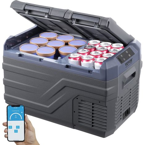 Réfrigérateur Portable à Compression 25 L, Mini Frigo de Voiture 12/24 V CC et 100-240 V CA, Glacière à Double Zone, -20 °C à 20 °C Température Réglable, pour Camion Bateau Maison Camping (1/5)