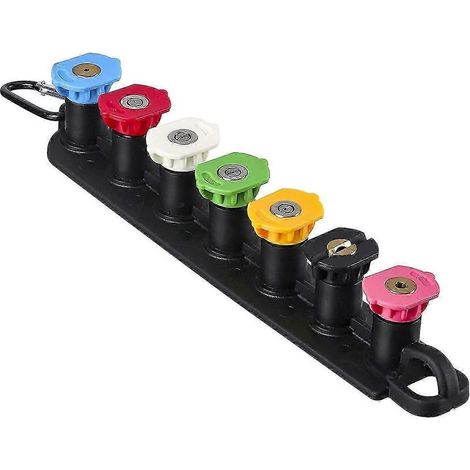 Set de buses pour nettoyeur haute pression avec support de buses, buses et raccord rapide 1/4 pouce base 7 trous (1/5)