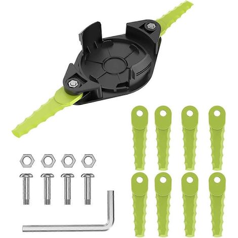 Lames en plastique pour débroussailleuses RY40210 et RY40210A (18 V, 24 V et 40 V) avec 10 lames à chargement rapide (1/5)