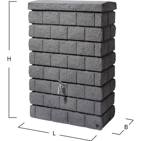 ROCKY JR Wandtank 300L,dark granite, (1/3)