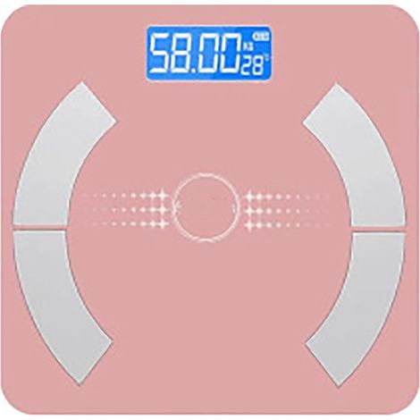 Pèse-personne numérique avec rétroéclairage LCD, haute précision et mesure la graisse corporelle jusqu'à 180 kg (1/5)