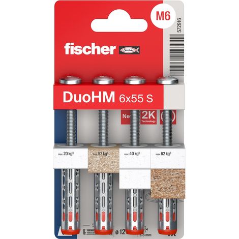 Anclaje Duohm 6 x 55 mm con tornillo de cabeza Torx, blíster x4 - Fischer Fixations (1/5)