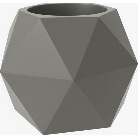 Vaso da fiori sospeso con coprivaso geometrico grigio
