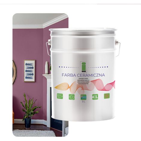 Keramikwandfarbe, abwaschbar, lila, 5 l, Fabrikverkauf