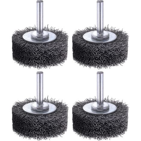 Brosse métallique de 5 cm (2 pouces) pour perceuse, lot de 4 brosses métalliques robustes Rocaris pour décaper la peinture, la rouille et la corrosion
