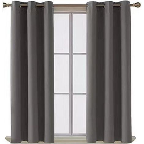 (2xL117xH137, Gris) Rideau Occultant 2 Pièces, Rideau Thermique Isolant Anti Chaleur Tenture Opaque à Oeillets Isolation Lumiere Anti UV Decoration Chambre Maison Salon Intérieurs. (1/5)