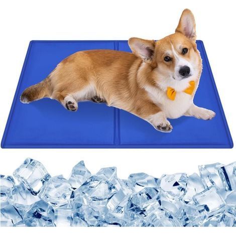 Alfombrilla refrescante para perros, almohadillas de gel no tóxicas, autorrefrigerante, para cachorros y gatos, alfombrilla refrescante para verano, 65 x 50 cm, azul, talla M (1/4)