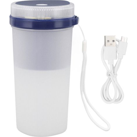Mixeur électrique rechargeable USB 300ml, gobelet mixeur avec verrouillage de sécurité, lame 6 branches, affichage lumineux bleu étanche, pour maison, bleu (1/5)