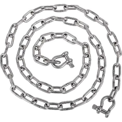 Cadena de ancla para embarcaciones, acero inoxidable, alta resistencia a la rotura. (1/5)