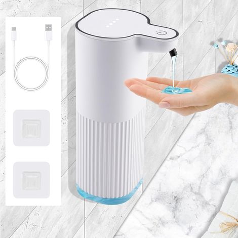 Distributeur de Savon Automatique, 360ml Liquide Distributeur Savon Mural Automatique USB Rechargeable IPX5 Étanche pour Cuisine, Salle de Bain Ecole, Hôtel