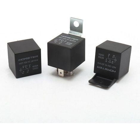 Relais 40 A/30 A 12 V à 5 broches avec support plastique et support métallique pour application automobile (24 V/12 V/40 A, 12 V/40 A, 40 A/4... (1/4)