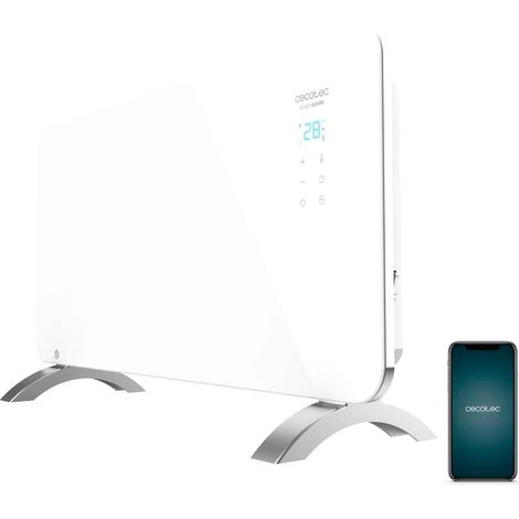 Convecteur verre Wi-Fi blanc 1500 W