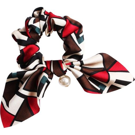 Fascia per capelli corta con foulard e decorazione PIN UP con perle, elegante decorazione (1/2)
