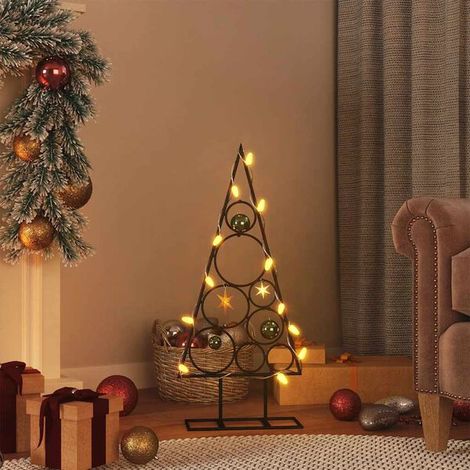 Arbre de Noël en métal pour décoration noir 60 cm, Décoration de Noël (1/5)