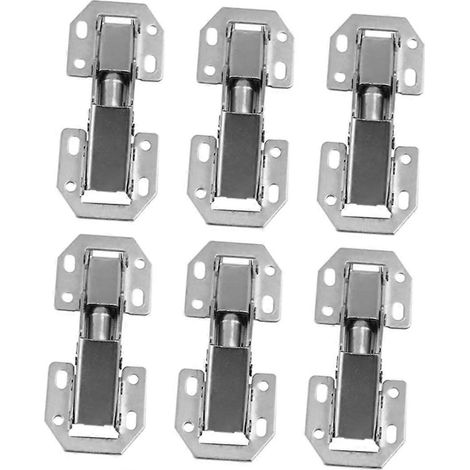 Lot de 6 charnières de porte d'armoire en acier épais de 10 cm (4 pouces) pour meubles métalliques (1/5)