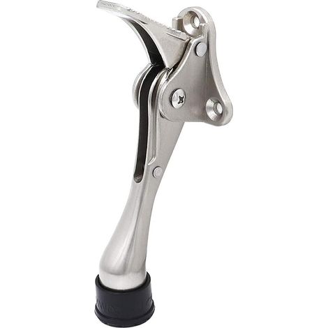 Fermaporta con comando a pedale senza mani, 10 cm, nichel satinato