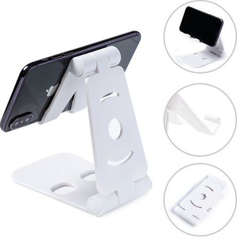 Support pliable pour téléphone portable - Support pour téléphone portable, iPad, tablette - Blanc (1/3)