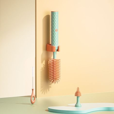 Brosse Electrique Nettoyage Biberons - Moteur Sans Balais 360° - Pour Biberons Gobelets Tetines - Autonomie 1200 mAh - 3 Têtes Incluses