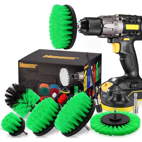 20 Pièces Brosse Visseuse, Kit Nettoyage Perceuse Vert (1/5)