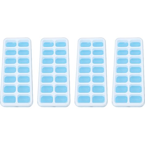 4-teiliges Eiswürfelbehälter-Set mit abnehmbaren Deckeln – Aufbewahrungsbehälter für Babynahrung – Blau (1/5)
