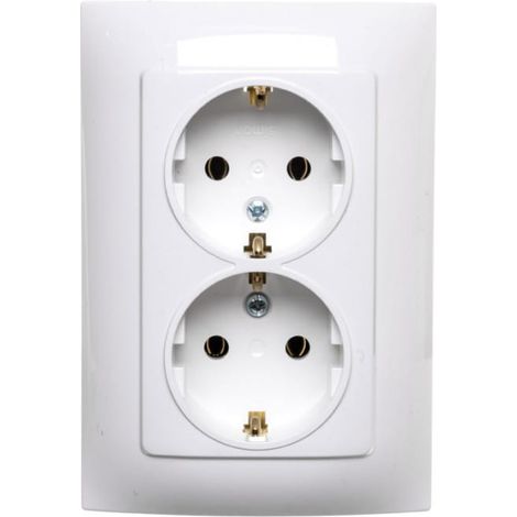 Simon 10 Doppelsteckdose Schuko weiß 16A 250V IP20 CGSZ2/11