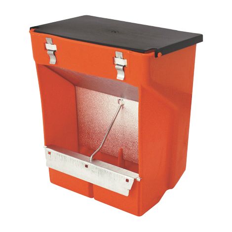 Mangiatoia Tramoggia per Conigli a 2 Scomparti con Coperchio Cm 23 x 13X26