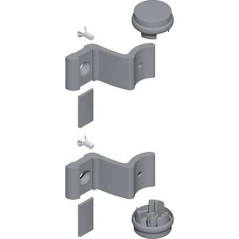 Kit supports droits + bouchons 7329 finition gris alu - LA CROISÉE DS