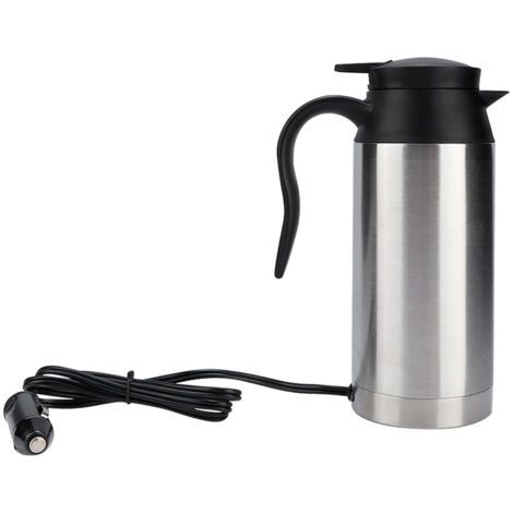 QORVA- Tasse chauffante électrique pour voiture en acier inoxydable de 750ml, tasse à boire pour véhicule, bouilloire pour voyage (12V) (1/5)