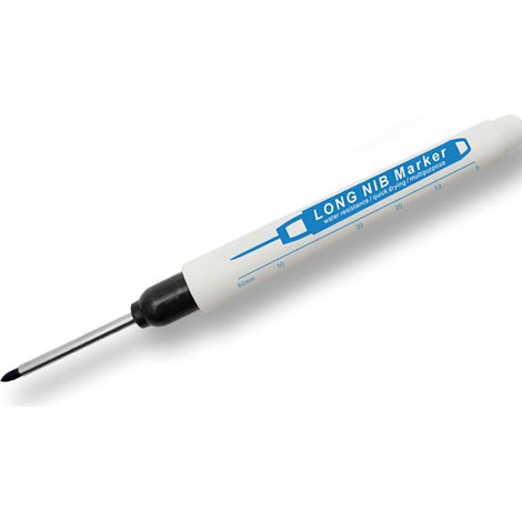 Marqueur à pointe longue 30mm pour bois, étanche multifonction traceur trou profond, noir.