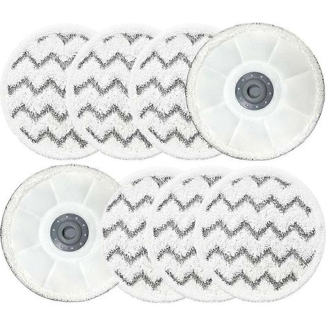 Lot de 8 lingettes de rechange rotatives 3897A compatibles avec le balai vapeur Bissell SpinWave SmartSteam 3897A. (1/5)