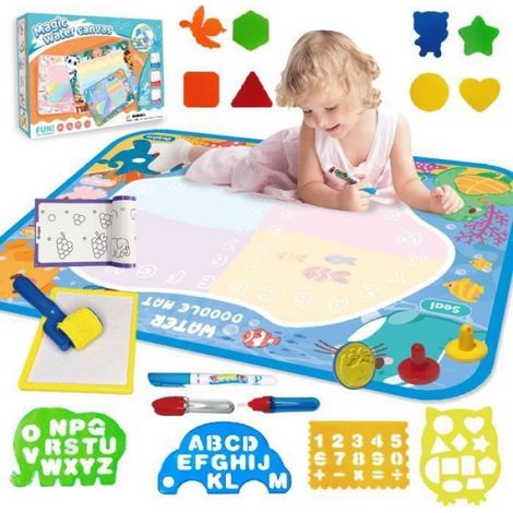 Tapis De Dessin A L Eau - 120 X 90 Cm - Pour Enfants A Partir De 2 Ans - Non Tissé Polyester - 1 Piece (1/4)