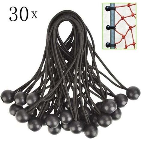 30pcs Tendeur Elastique, Tendeurs Elastique Caoutchouc avec Boule, pour Bâche,Pavillon,Tente,Rideaux,Grillage Jardin.Fixation de Bâche de Serre,Fixation de Bâche de Remorque. (1/4)