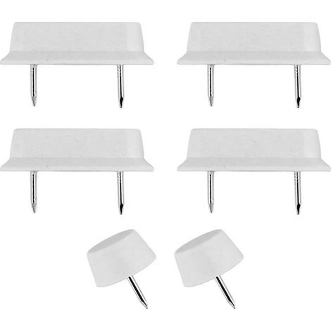 Kit 4 paracolpi sedile wc e 2 tacchetti copriwater ad incastro 44x14 mm in legno bianco (1/2)