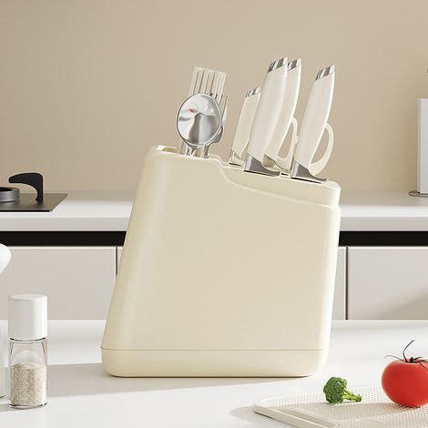 Porte-couteaux multifonction robuste et élégant pour cuisine, rangement couteaux et baguettes stable. (1/5)