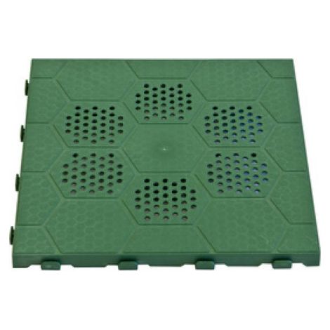 Carrelage de sol en polypropyle'ne vert E40 39x39x2,5 cm pour usage camping jardin exte'rieur avec joints pour jonction