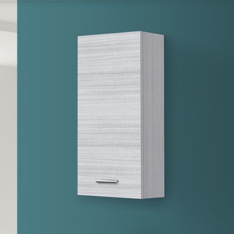 Pensile bagno sospeso 35 cm grigio con ripiano regolabile Desya