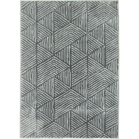 Teppich Wohnzimmerteppich im Modern Stil, waschbar Flächenteppich 150 x 80 cm Dunkelgrau