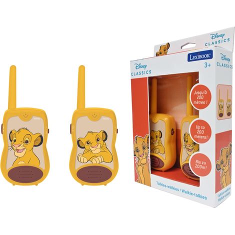 Lexibook, Il Re Leone, Talkie-Walkies 200m, Gioco di Comunicazione per Bambini, 2 canali di Comunicazione, Clip Cintura, a Pile, Giallo, TW12AN (1/5)