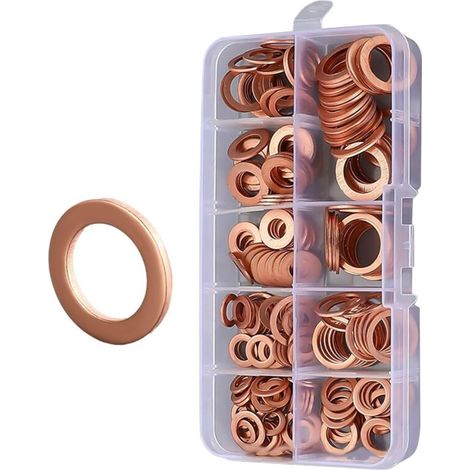 Lot de 200 joints toriques en cuivre pour bouchon de vidange de moteur (1/5)