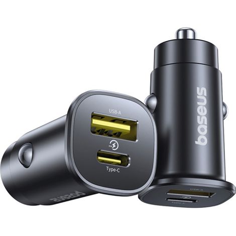Caricabatterie da auto USB-C USB-A da 30 W - Nero (1/4)