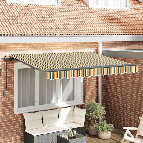 Einziehbare Markise Grün 250 x 200 cm Stoff (1/4)