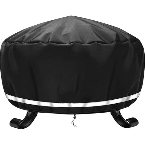Housse ronde imperméable pour brasero de barbecue, coupe-vent, résistante aux UV et aux déchirures, en tissu Oxford 600D. (1/5)