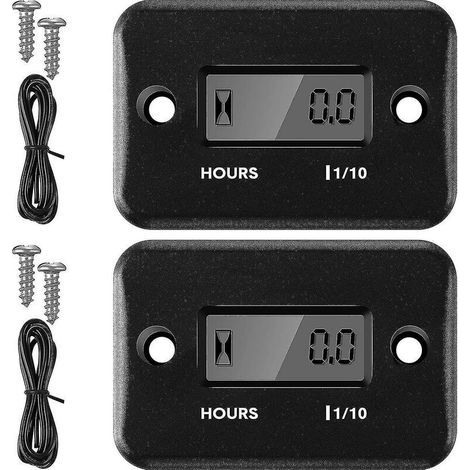 2 piezas de contador horario inductivo para motor de gasolina, cortadora de césped, moto, motocross, moto de nieve, karting, marina, ATV, barco, motor fuera borda, generador (1/4)
