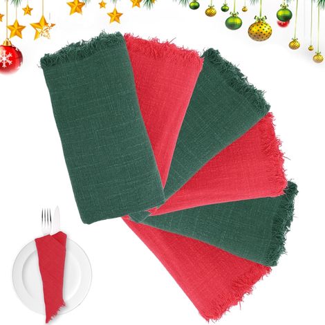 8 servilletas – rojas/verdes – obsequios para la fiesta