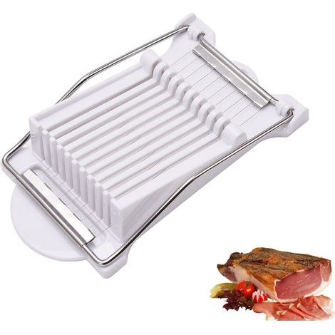 Meat and pâté slicer, cheese cutter, manual hard-boiled egg slicer, professional multifunction with 10 stainless steel blades (1/5)