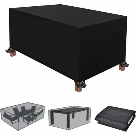 Housse Salon de Jardin,160x100x70cm Bache Salon de Jardin pour Patio Table Chaises Imperméable Anti-UV Résistant Au Froid Coupe (1/5)