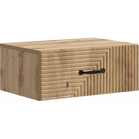 Mesita de Noche de Pared Roble Artesanal 49 x 34,5 x 20 cm vidaXL