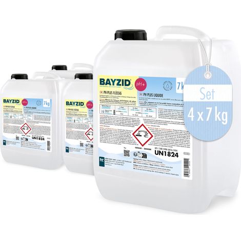 4x 7 kg BAYZID® pH Plus flüssig für Pools