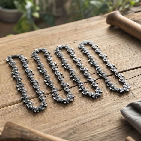 Set of 4 4-inch chainsaw chains – 28 links – Hardened steel for precise cutting – Compatible with mini electric chainsaws (1/5)